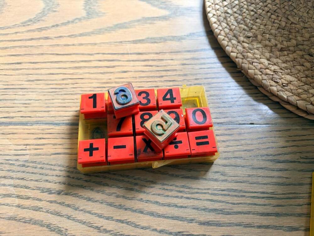 90s Educational Numbers And Math Symbols Rubber Stamp Set Of 15